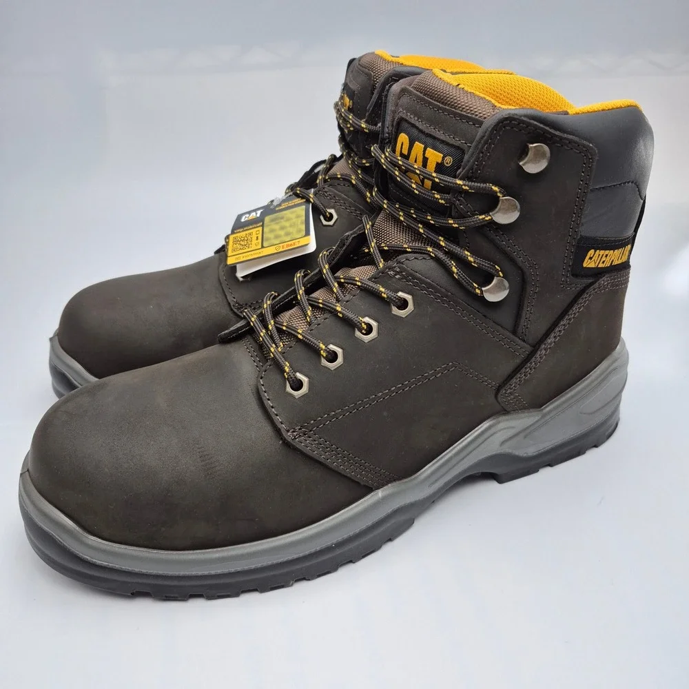 CAT Striver Soft Toe Industrial Brown Boots Men's Size 13 Wide Slip Resistant